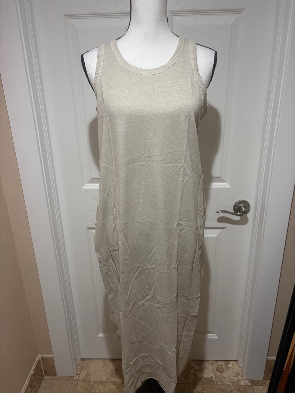 Double Zero Cream Sleeveless Tank Maxi Dress